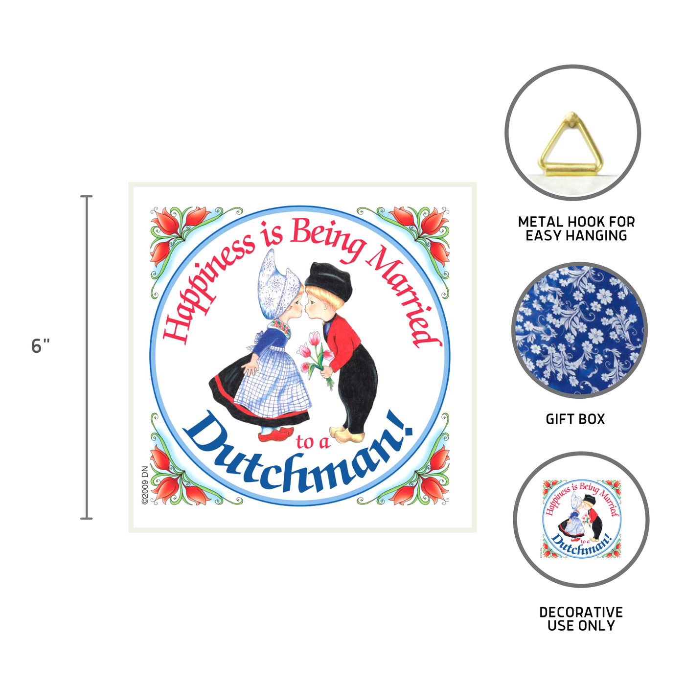 Decorative Wall Plaque Happiness Married Dutchman
