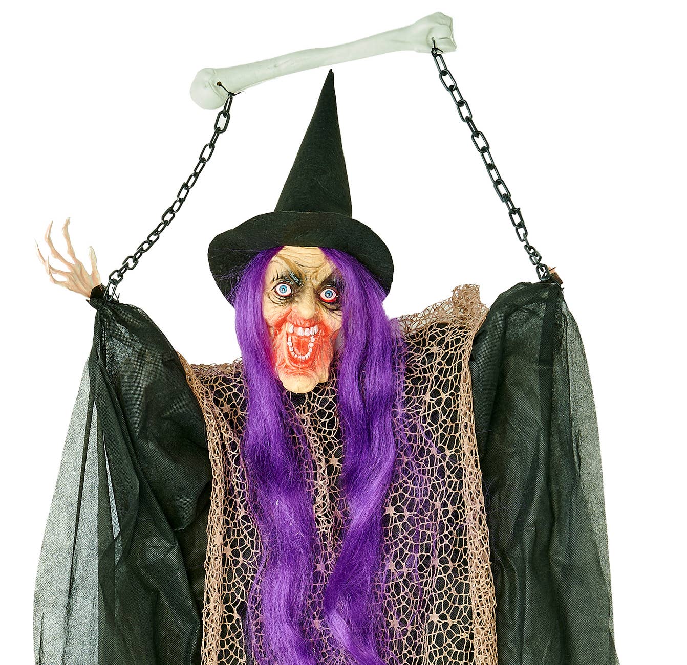 67" Hanging Light Up Halloween Witch