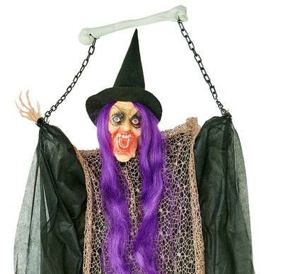 67" Hanging Light Up Halloween Witch