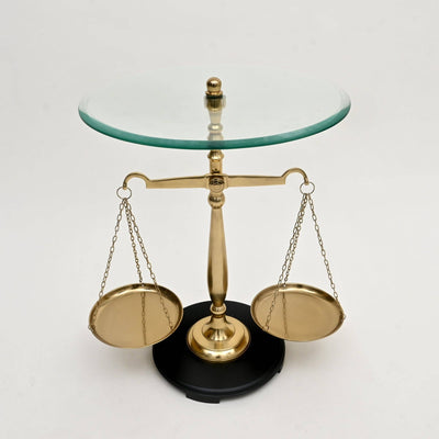 Decorative Aluminum Balance Libra Accent Table-16X16X24"