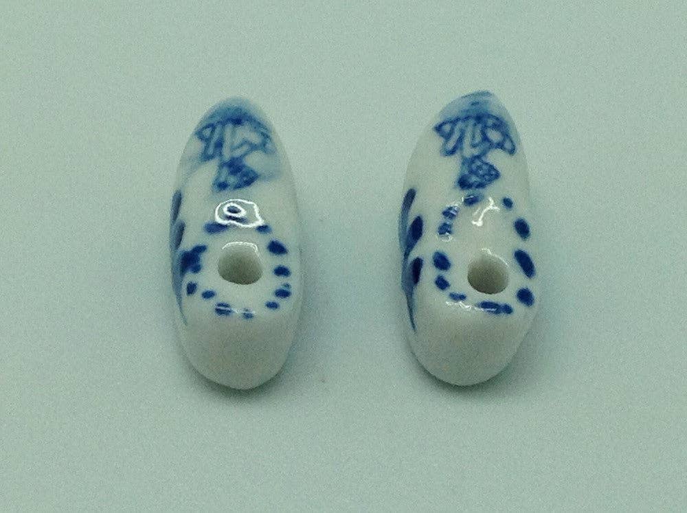 Porcelain Dutch Wooden Shoe Pair For Beads