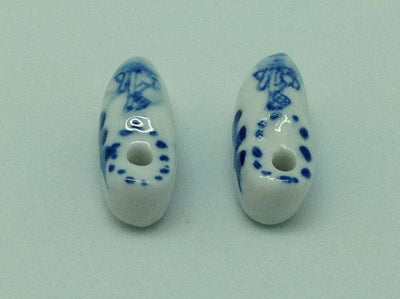 Porcelain Dutch Wooden Shoe Pair For Beads