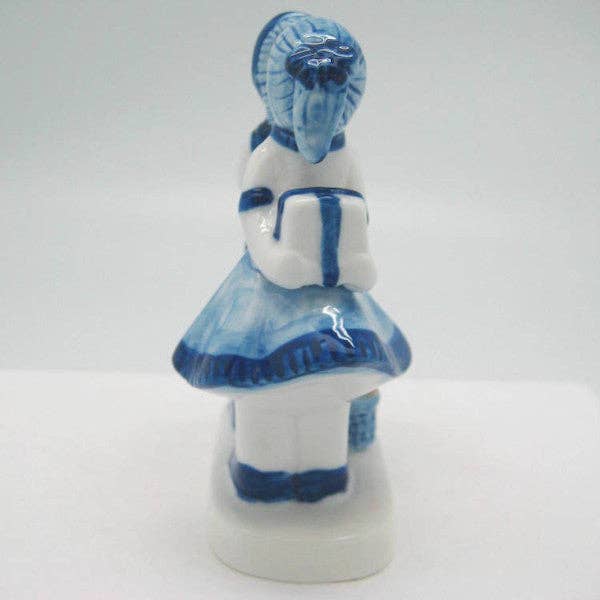Delft Blue Ceramic Kiss with Tulips: Small