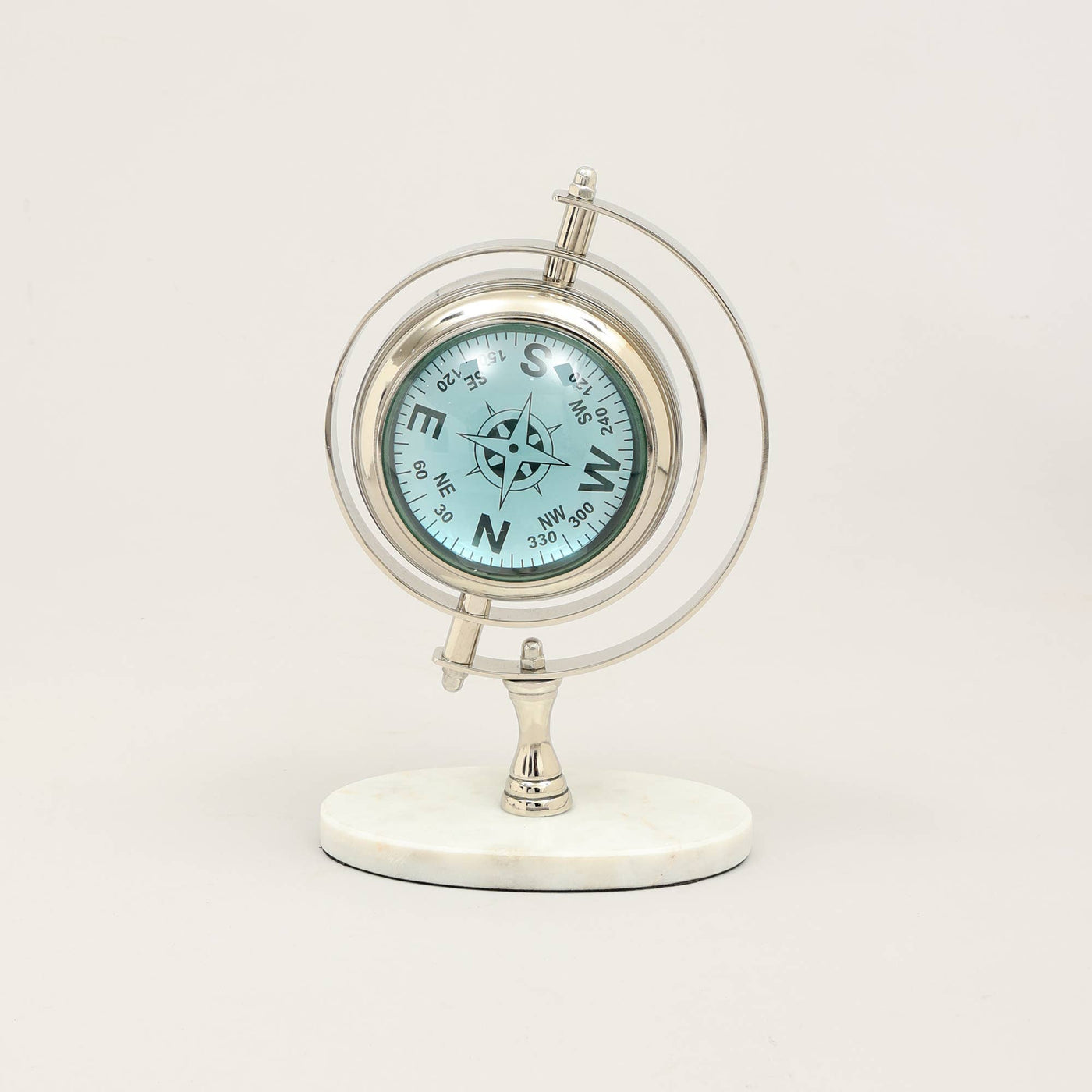 Decorative Dual Side Table Clock-Compass-Desk Clock
