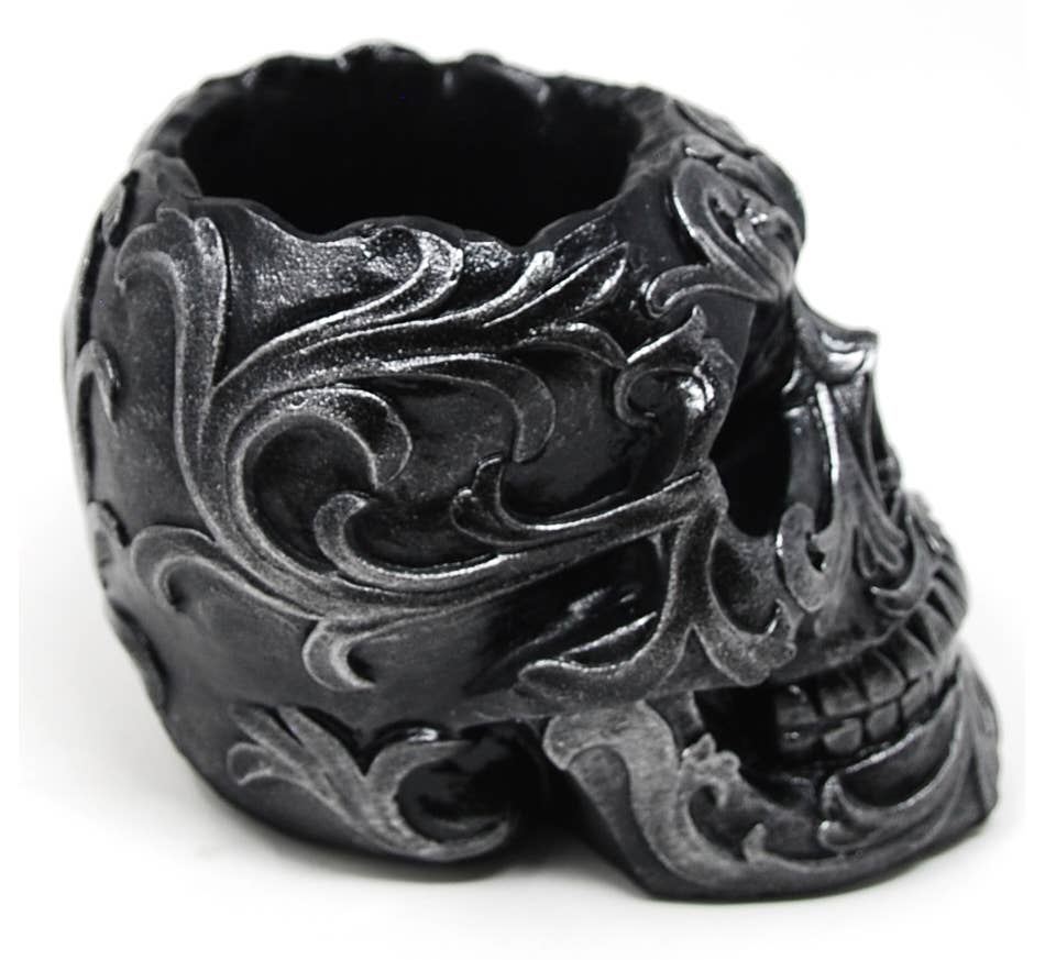 Skull Penholder 4"T