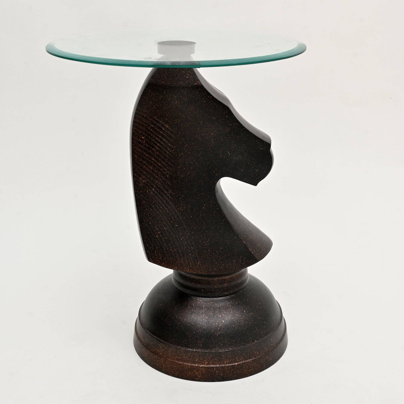 Decorative Aluminum Hammered Horse Motif Accent Table-24"