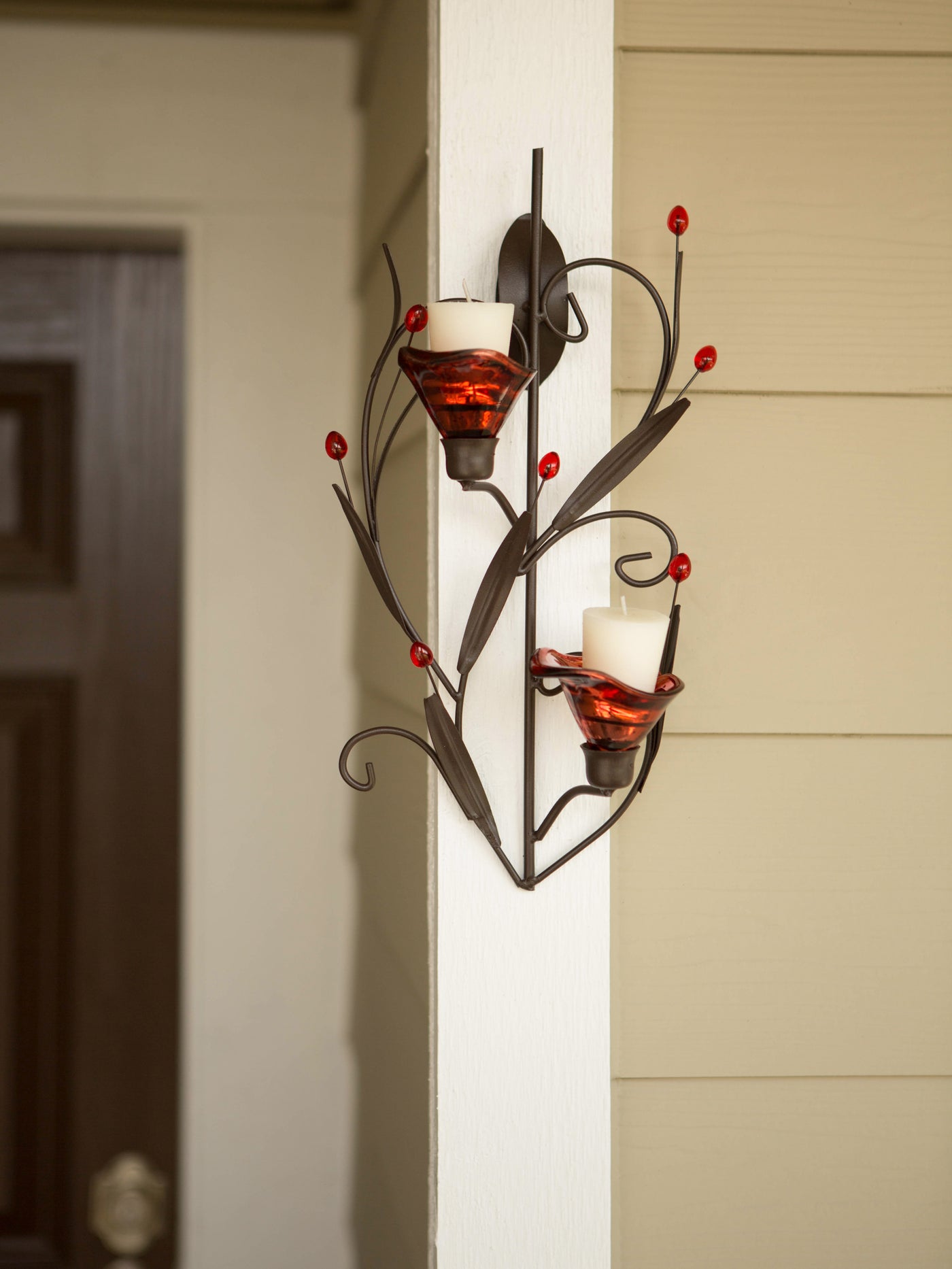 RUBY BLOSSOM TEALIGHT SCONCE