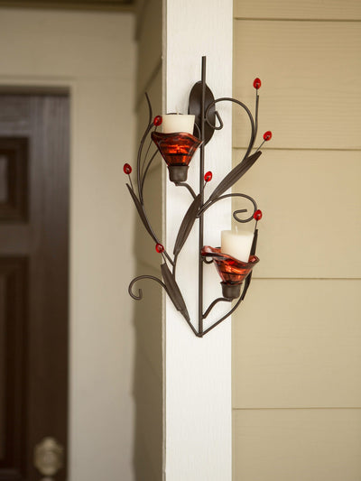 RUBY BLOSSOM TEALIGHT SCONCE