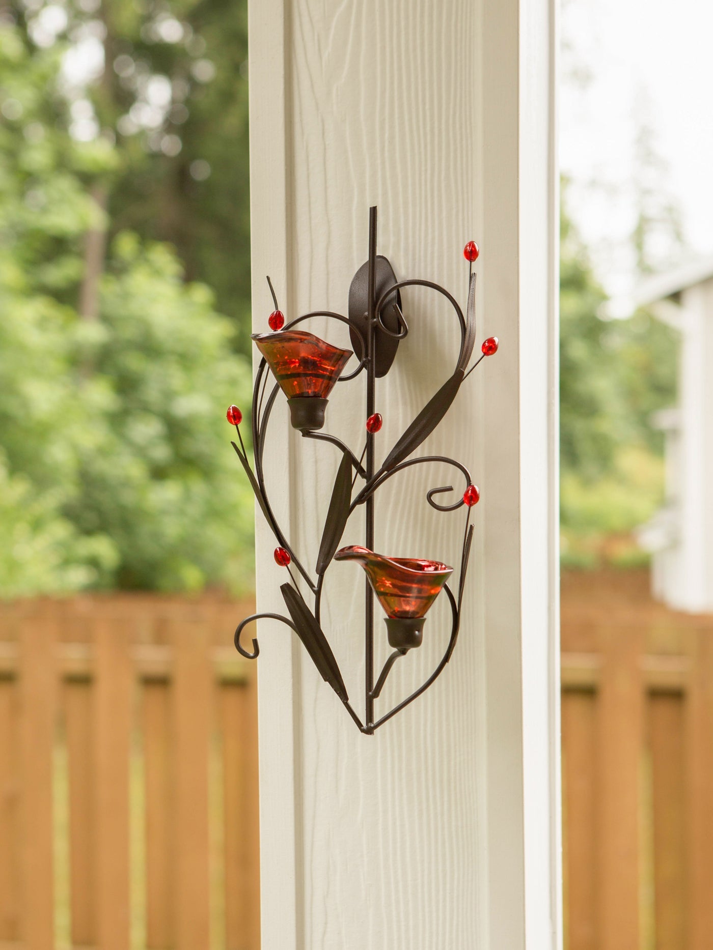 RUBY BLOSSOM TEALIGHT SCONCE