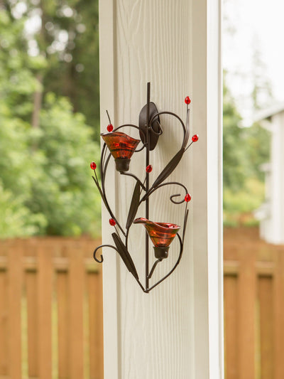 RUBY BLOSSOM TEALIGHT SCONCE