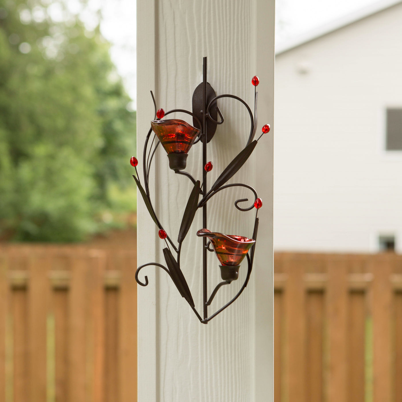 RUBY BLOSSOM TEALIGHT SCONCE
