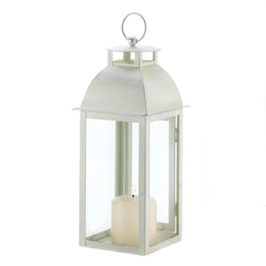 DISTRESSED IVORY CANDLE LANTERN