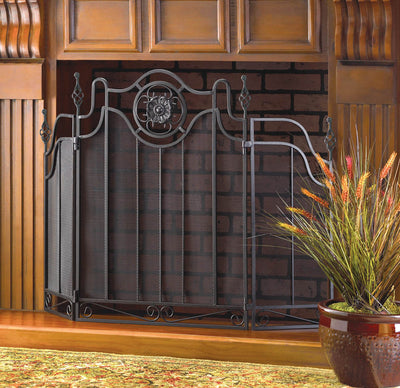 TUSCAN-DESIGN FIREPLACE SCREEN