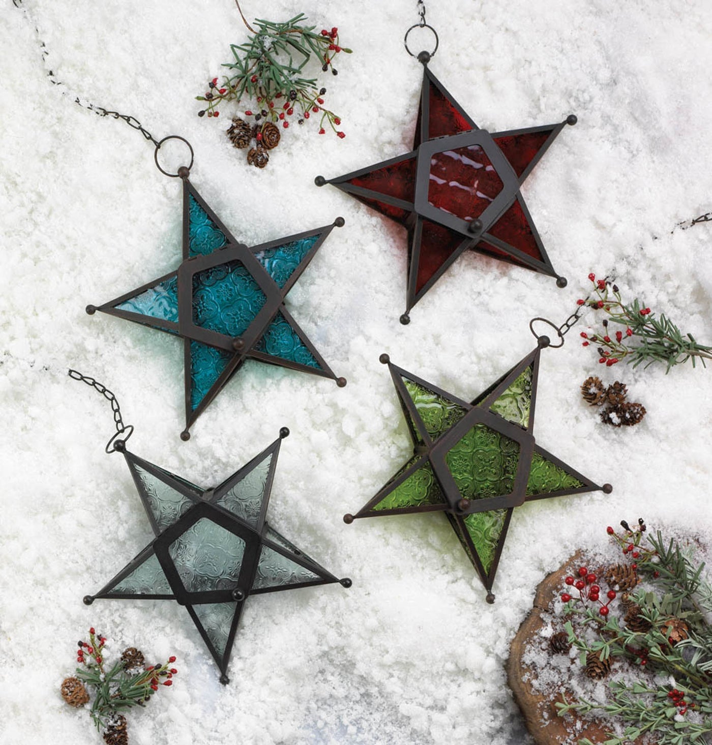 CLEAR GLASS STAR LANTERN