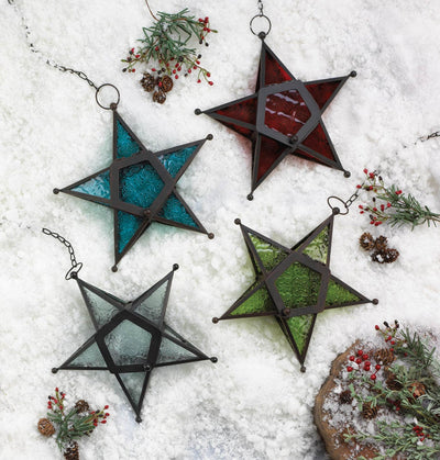 CLEAR GLASS STAR LANTERN