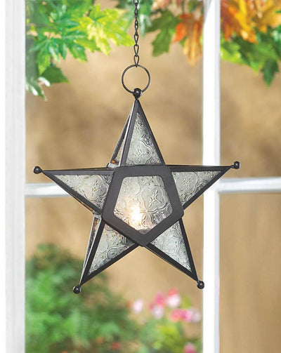 CLEAR GLASS STAR LANTERN
