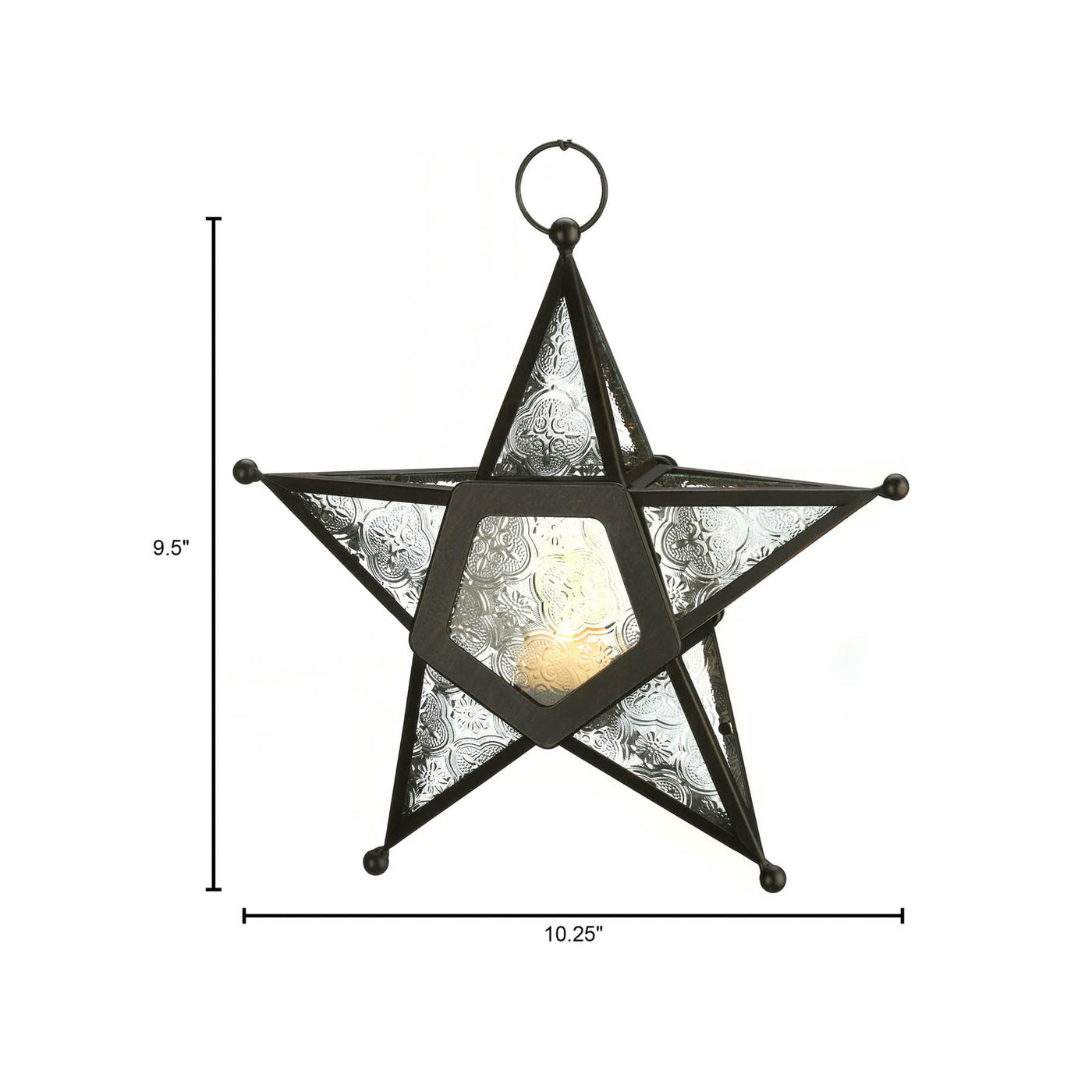 CLEAR GLASS STAR LANTERN