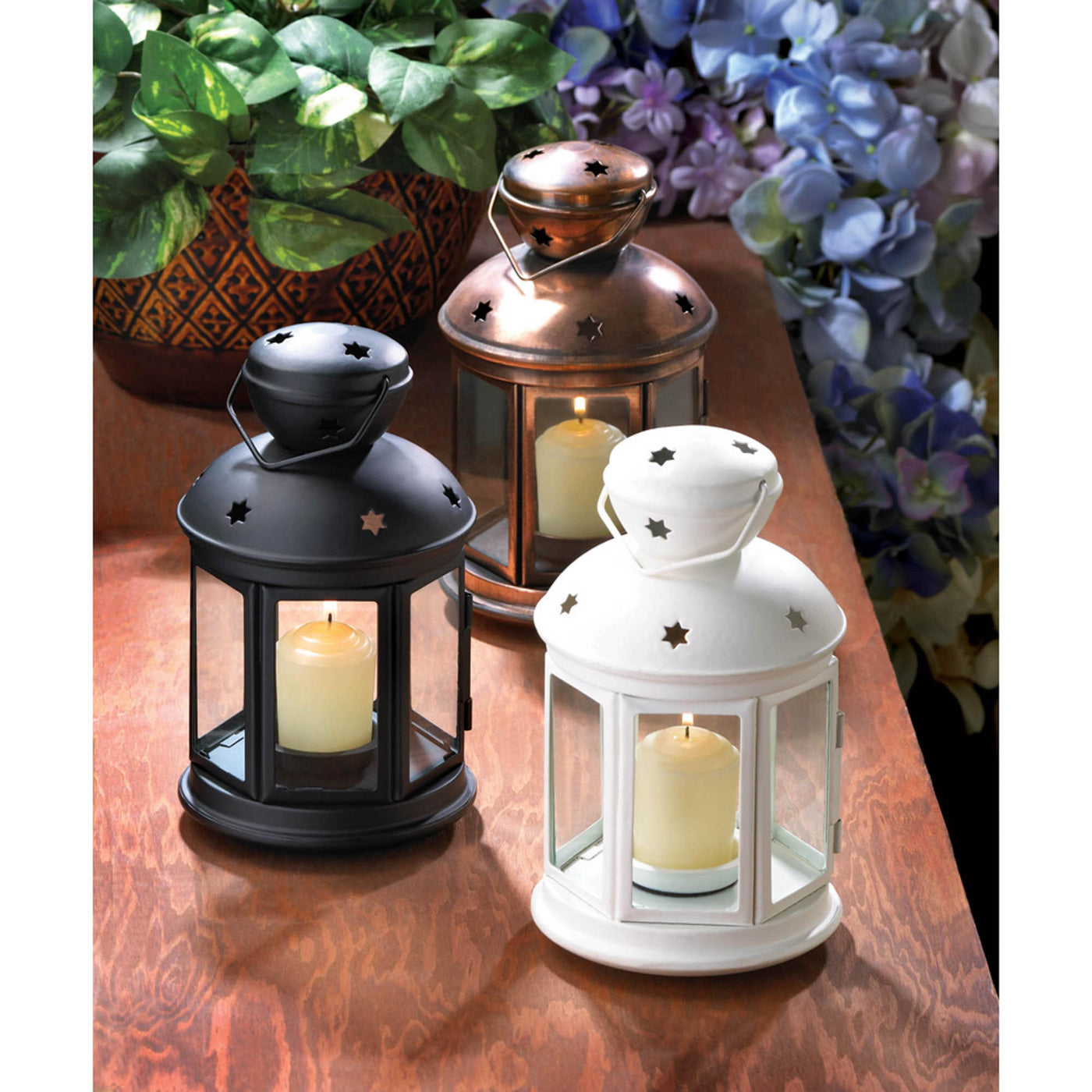 BLACK COLONIAL CANDLE LAMP