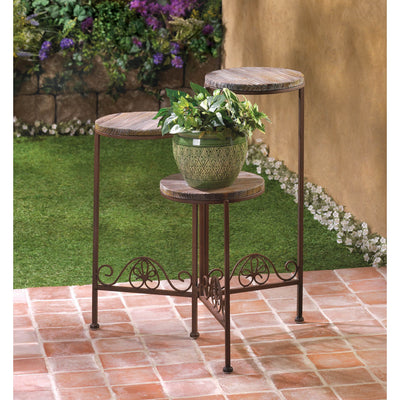 RUSTIC TRIPLE PLANTER STAND