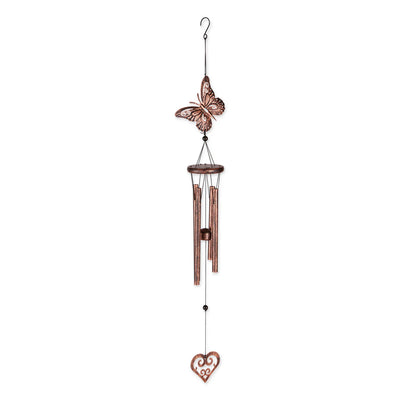 BUTTERFLY AND HEART WIND CHIMES