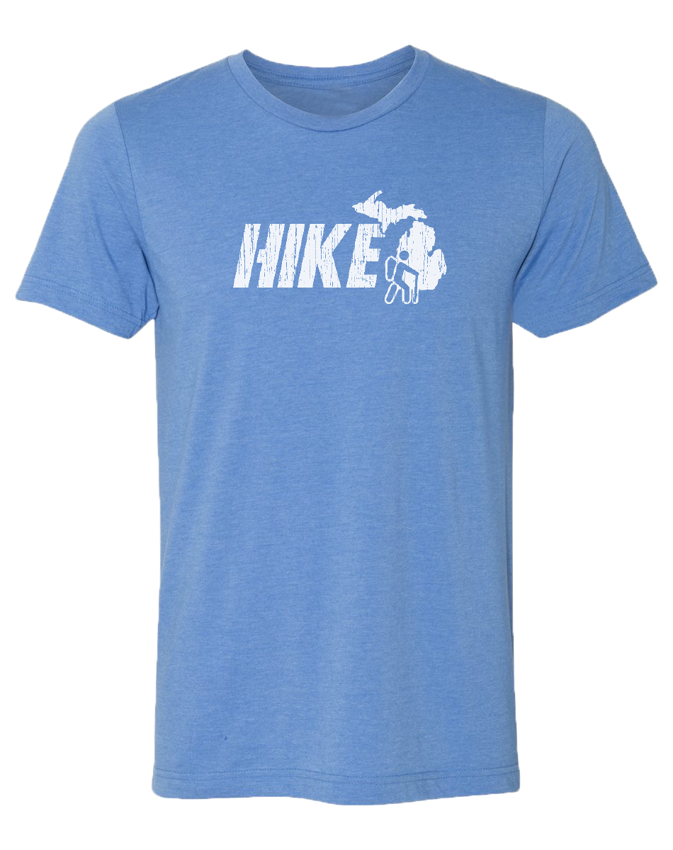 Hike Michigan Unisex T-Shirt: Heather Lake Blue / XXL