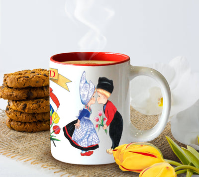I Love Holland Coffee Mug With Dutch Kissing Couple