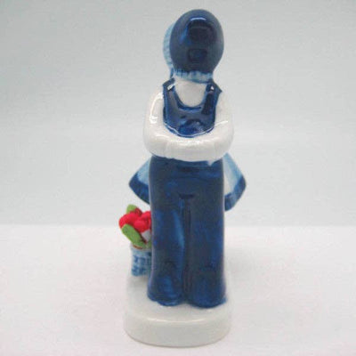Delft Blue Ceramic Kiss with Tulips: Small