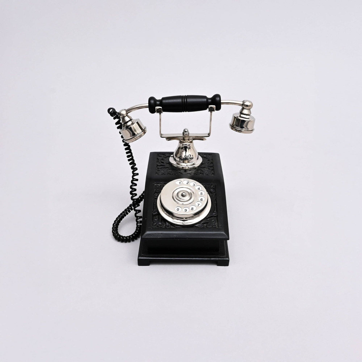 Vintage-Inspired Antique Telephone Sculpture - 9x6x9"