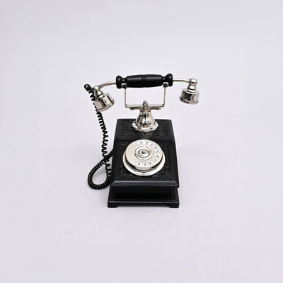 Vintage-Inspired Antique Telephone Sculpture - 9x6x9"
