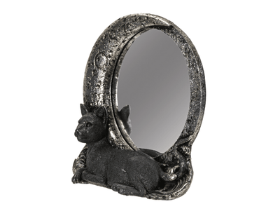 Cat on Moon Mirror