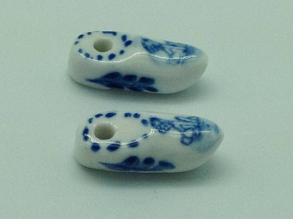 Porcelain Dutch Wooden Shoe Pair For Beads