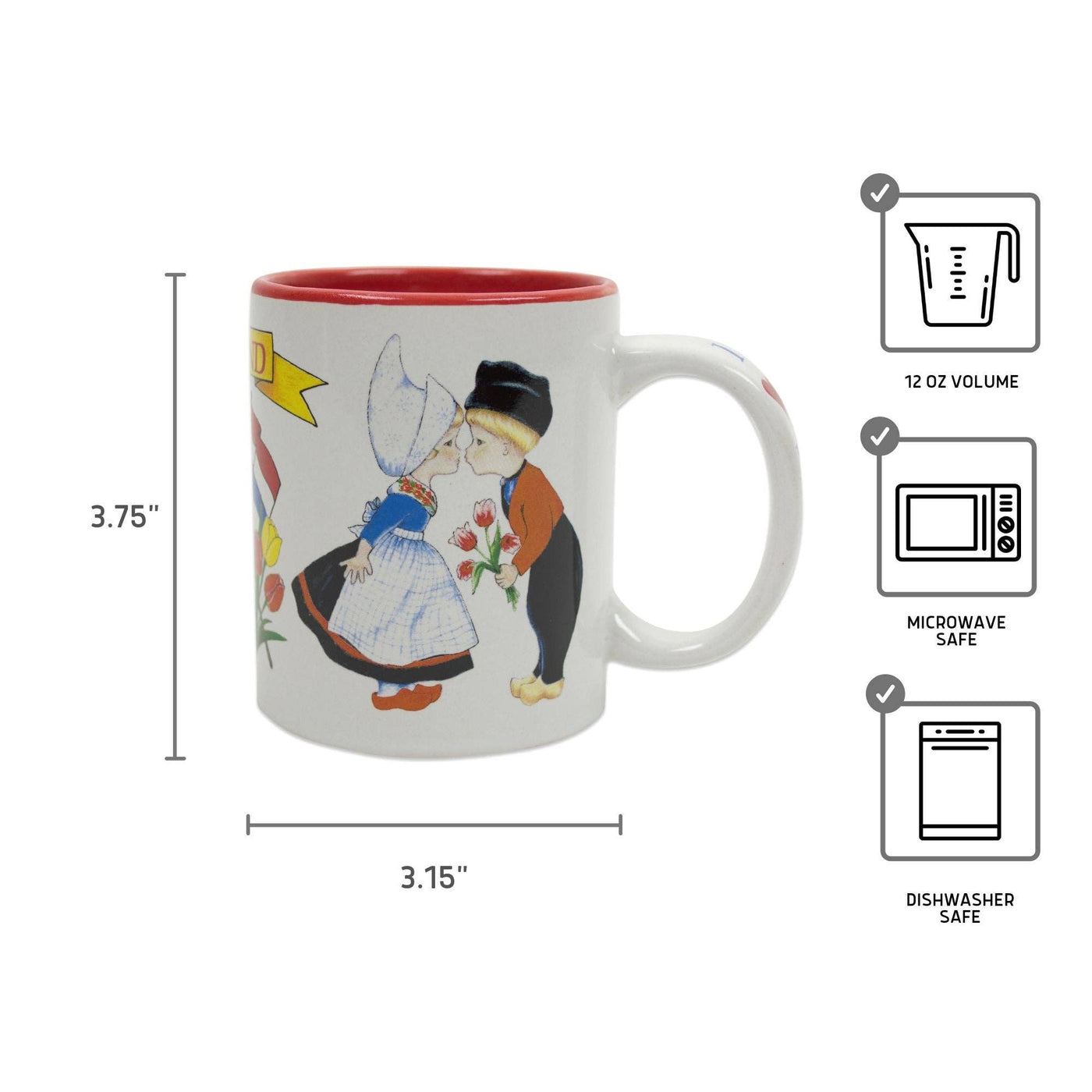 I Love Holland Coffee Mug With Dutch Kissing Couple