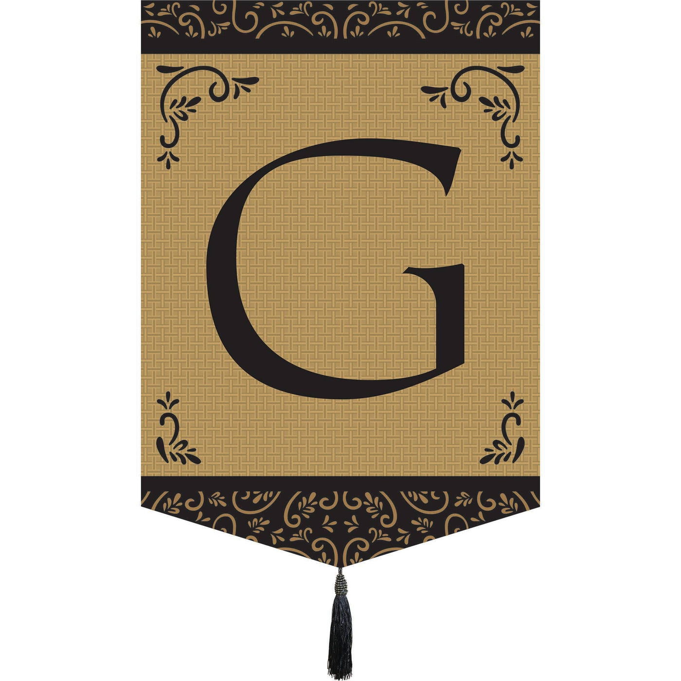 😲 "G" Garden Monogram Tassel Burlap Flag