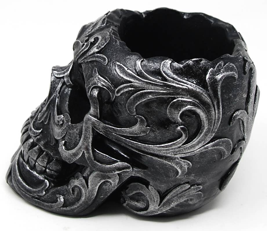 Skull Penholder 4"T