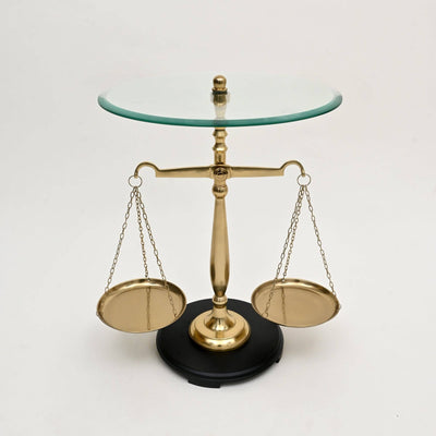 Decorative Aluminum Balance Libra Accent Table-16X16X24"