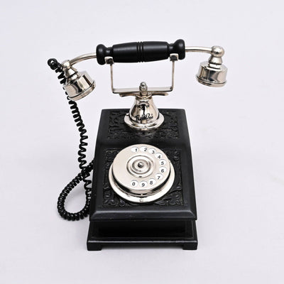 Vintage-Inspired Antique Telephone Sculpture - 9x6x9"