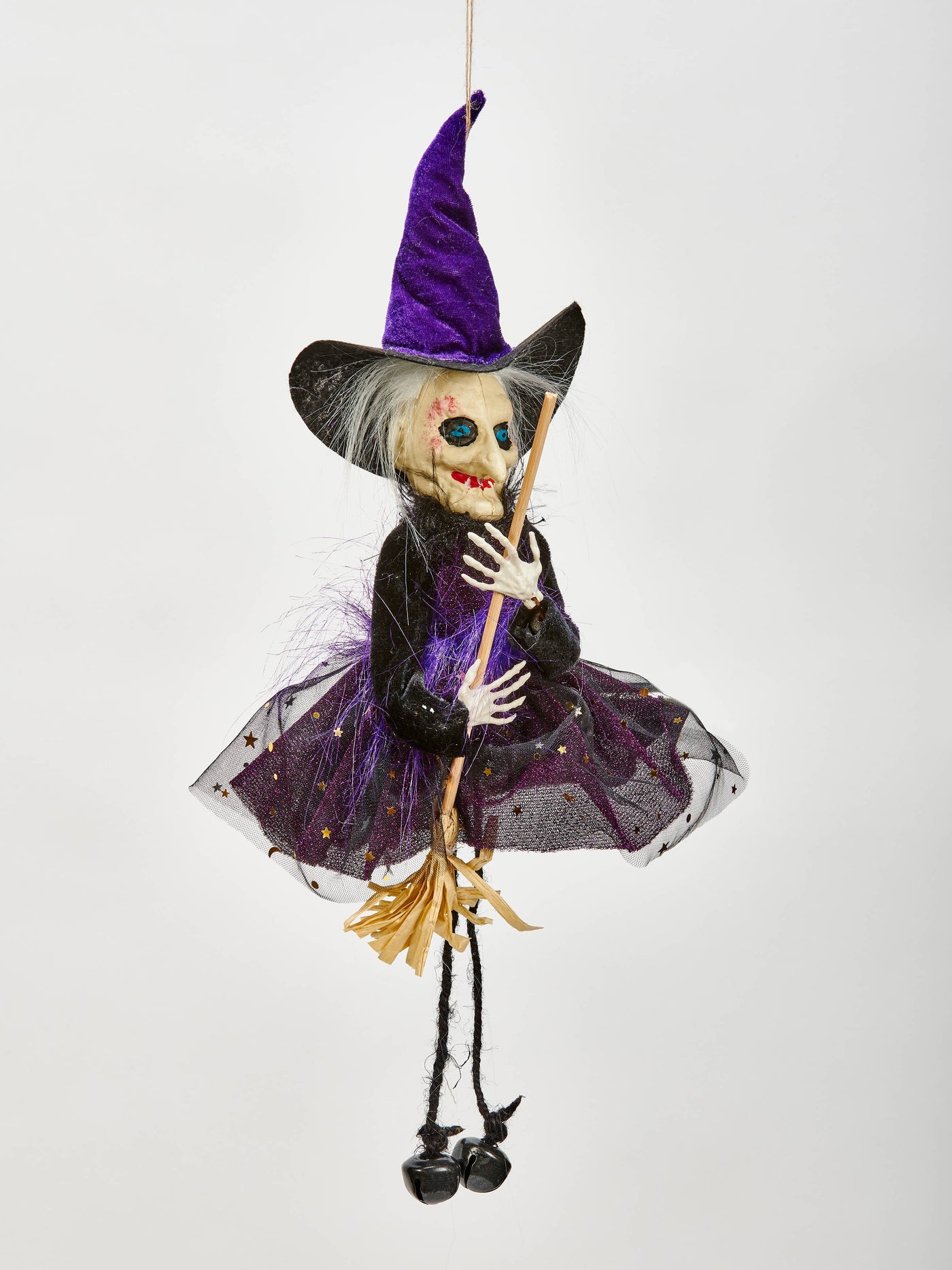 18" Hanging Witch With Broom